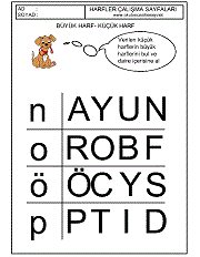 okuma yazmaya geçiş çalışmaları büyük küçük harf